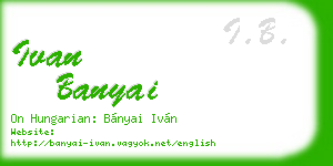 ivan banyai business card
